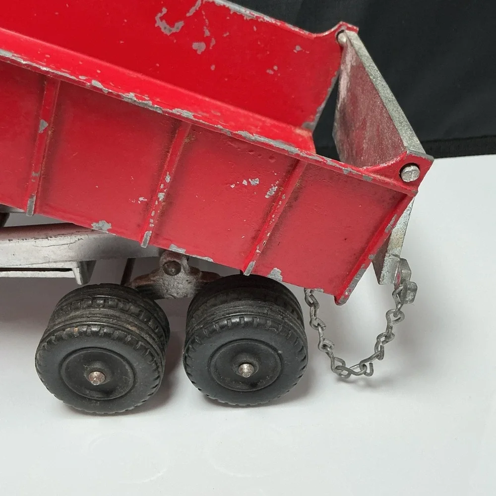 Hubley‎  Semi Dump Trailer Geen/Red Vintage Toy Truck 16 Inches Long